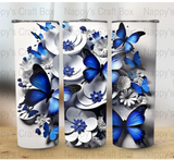 Simply Everyday Products Tumbler - Blue Butterfly 20oz Stainless Steel Insulated Cup