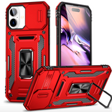 Simply Everyday Products iPhone 13 Case – Shockproof, Magnetic Stand, Camera Protection, Red