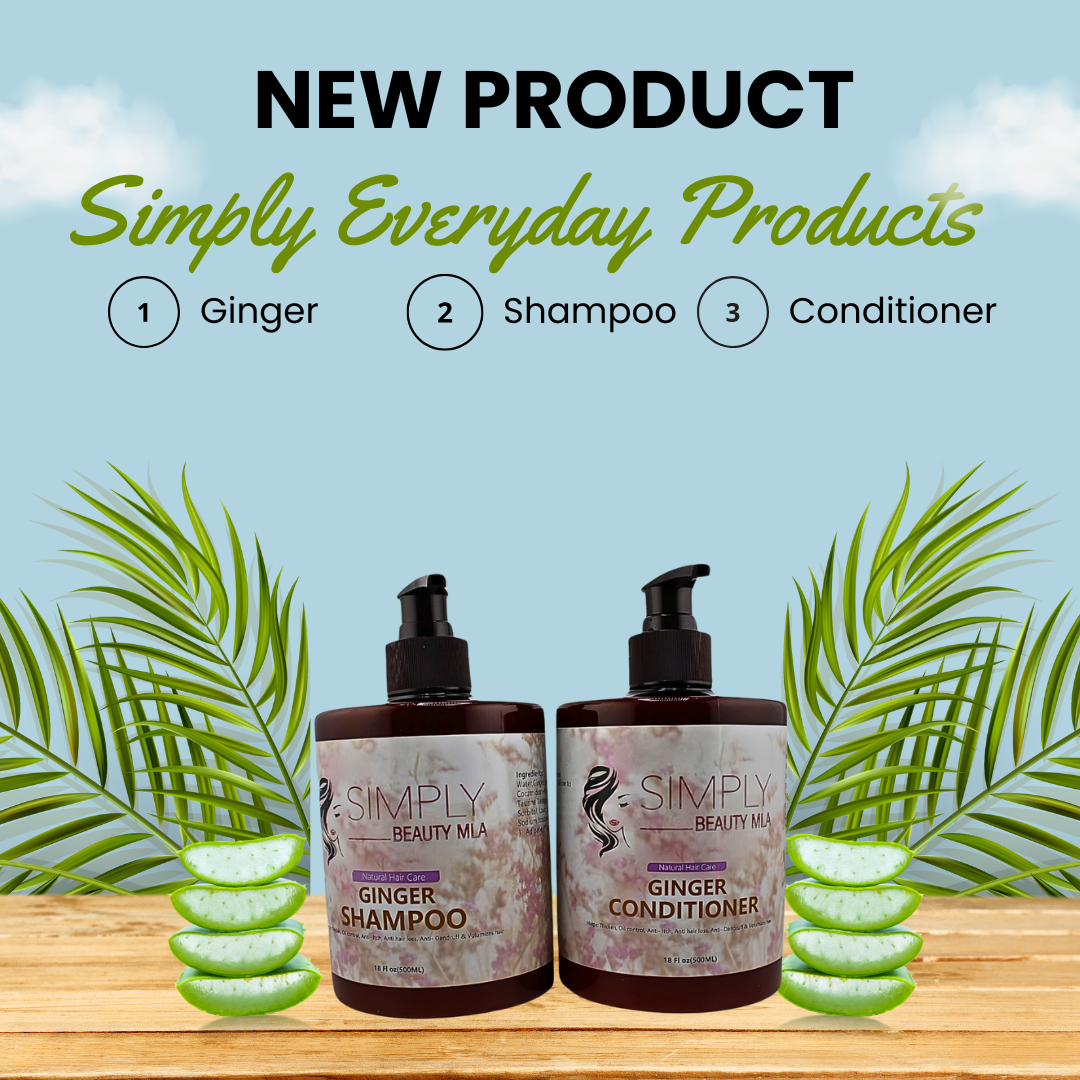 Simply Everyday Products Simply Beauty Ginger Shampoo and Conditioner.