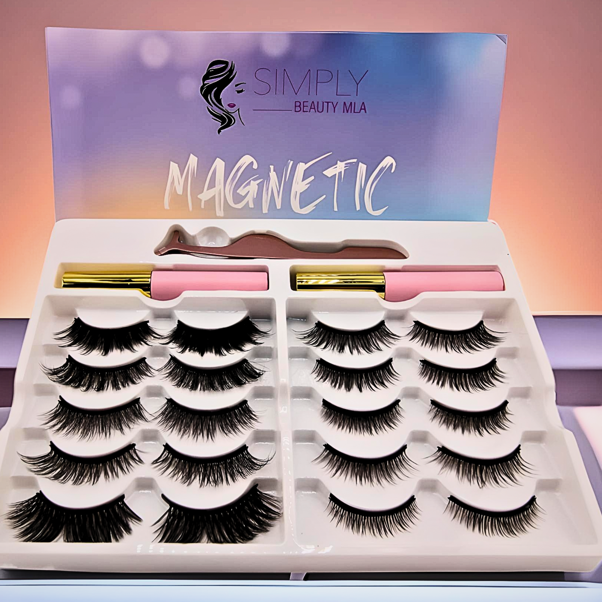 Simply Beauty MLA Magnetic Eyelashes Kit - Reusable & Natural Look with Magnetic Eyeliner