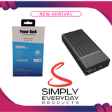 Simply Everyday Products 30000mAh Power Bank - Fast Charger w/ 2 USB & 2 USB-C Ports