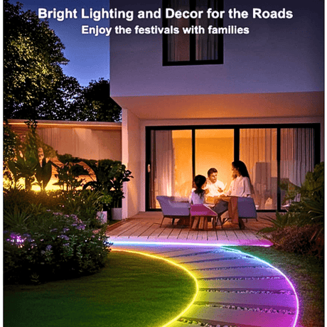 Simply Everyday Products 100Ft Neon Rope Lights - Flexible LED Rope Lights with App & Remote Control, Multiple Modes RGB Outdoor Neon Lights, IP65 Waterproof - Simply Everyday Products