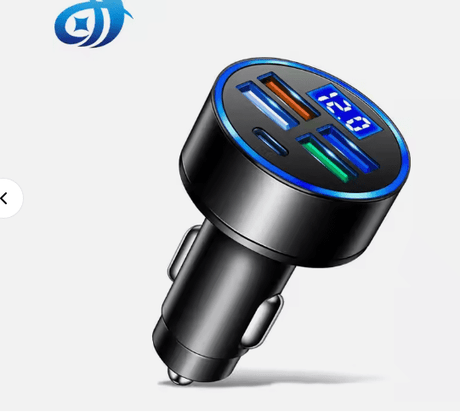 Simply Everyday Products 3 - Pack Car Charger with 4 USB & 1 USB - C Port - LED Display, Fast Charging - Simply Everyday Products