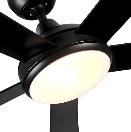 simply everyday products 52" Black Modern Ceiling Fan Remote Control 5 Blades Mute Dc Led Ceiling Fan With Light - Simply Everyday Products