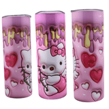 Simply Everyday Products Cartoon Hello Kitty Pink Tumbler with Hearts, 20oz – Insulated Stainless Steel Travel Cup - Simply Everyday Products