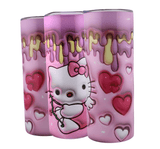 Simply Everyday Products Cartoon Hello Kitty Pink Tumbler with Hearts, 20oz – Insulated Stainless Steel Travel Cup - Simply Everyday Products