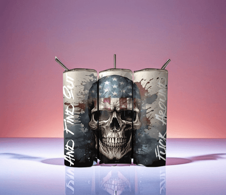 Simply Everyday Products Patriotic Skull Tumbler, 20oz Bold Design - Simply Everyday Products