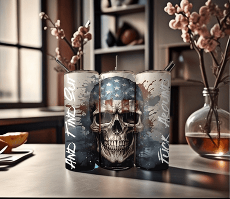 Simply Everyday Products Patriotic Skull Tumbler, 20oz Bold Design - Simply Everyday Products