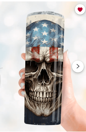 Simply Everyday Products Patriotic Skull Tumbler, 20oz Bold Design - Simply Everyday Products