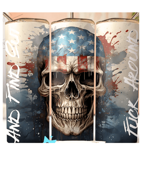 Simply Everyday Products Patriotic Skull Tumbler, 20oz Bold Design - Simply Everyday Products