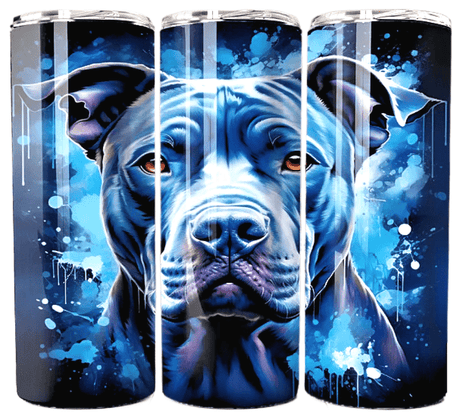 Simply Everyday Products - Premium 20 oz Blue Pitbull Tumbler, Double - Walled Stainless Steel, Vacuum Insulated - Simply Everyday Products