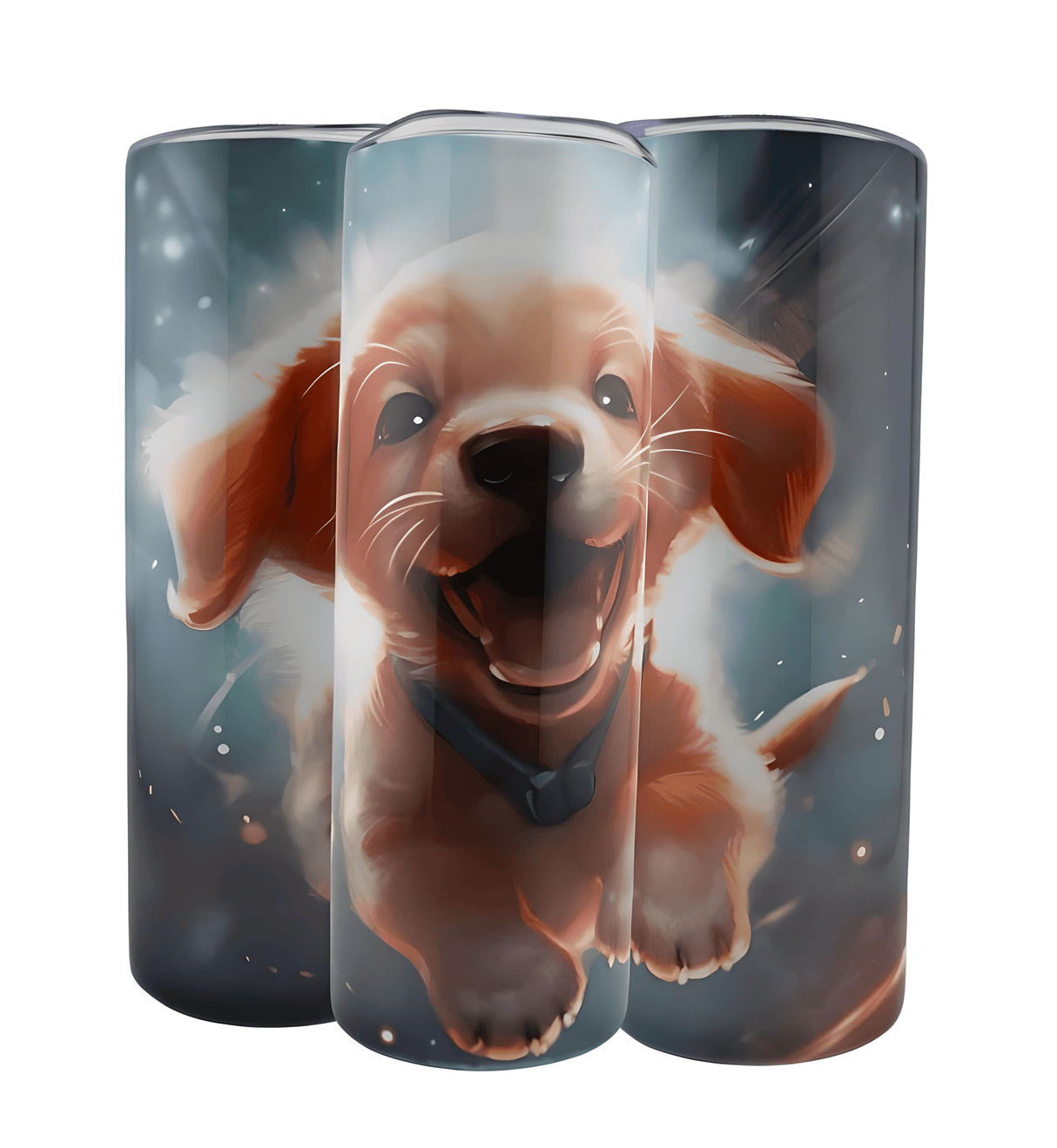 Simply Everyday Products Puppy Running Tumbler 20oz – Insulated Stainless Steel Cup with Lid and Straw - Simply Everyday Products