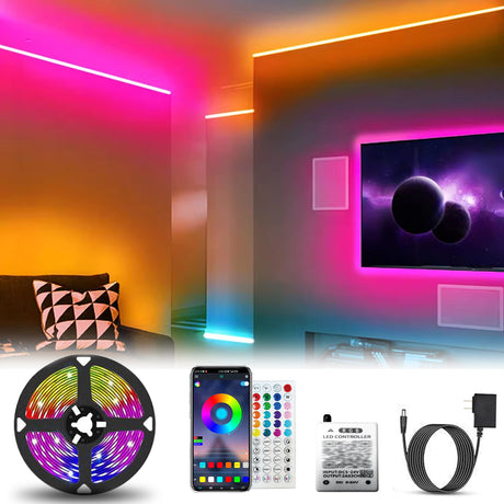 Simply Everyday Products RGB LED Strip Lights 100ft - Remote & App Control, Music Sync, Waterproof, DIY - Simply Everyday Products