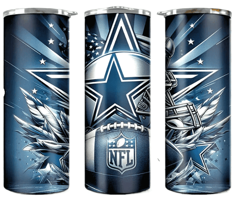 Simply Everyday Products Star Football Tumbler, 20oz Team Pride Design - Simply Everyday Products