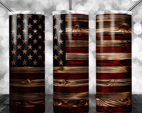 Simply Everyday Products Tumbler - 20oz Rustic American Flag Design Stainless Steel Cup - Simply Everyday Products