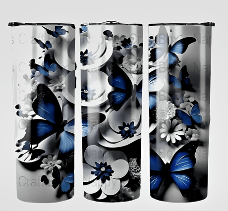 Simply Everyday Products Tumbler - Blue Butterfly 20oz Stainless Steel Insulated Cup - Simply Everyday Products