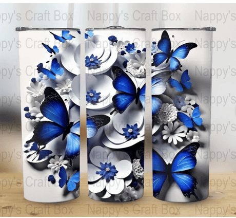 Simply Everyday Products Tumbler - Blue Butterfly 20oz Stainless Steel Insulated Cup - Simply Everyday Products