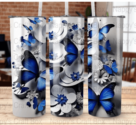 Simply Everyday Products Tumbler - Blue Butterfly 20oz Stainless Steel Insulated Cup - Simply Everyday Products