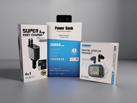 Simply Everyday Products Value Pack Includes Ear Buds, Power Bank and 4 - 1 Car Charger - Simply Everyday Products